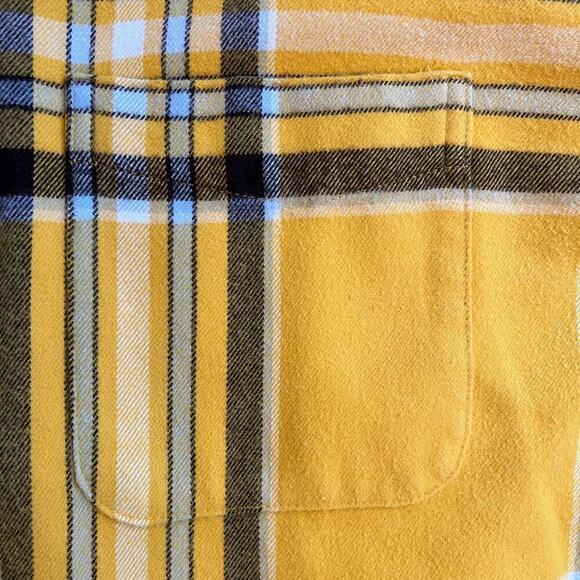 Lands’ End Men’s Yellow Plaid Flagship Flannel Shirt Size XXL NEW w/o Tags - Picture 8 of 10